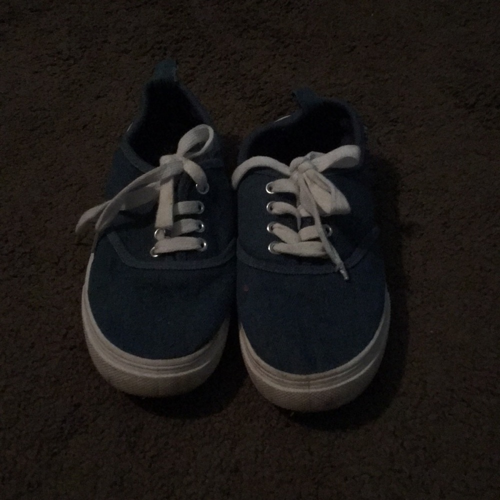 Navy blue leather shoes